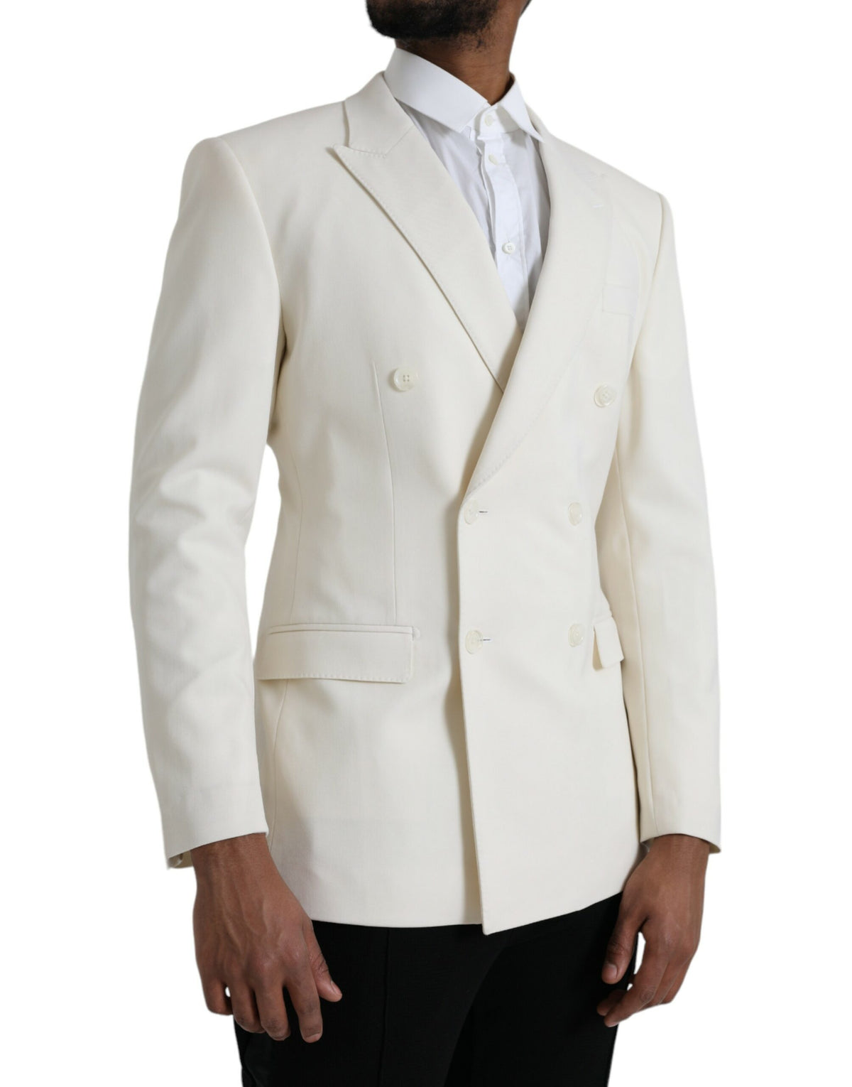 Blazer MARTINI à double boutonnage en laine blanche de Dolce &amp; Gabbana