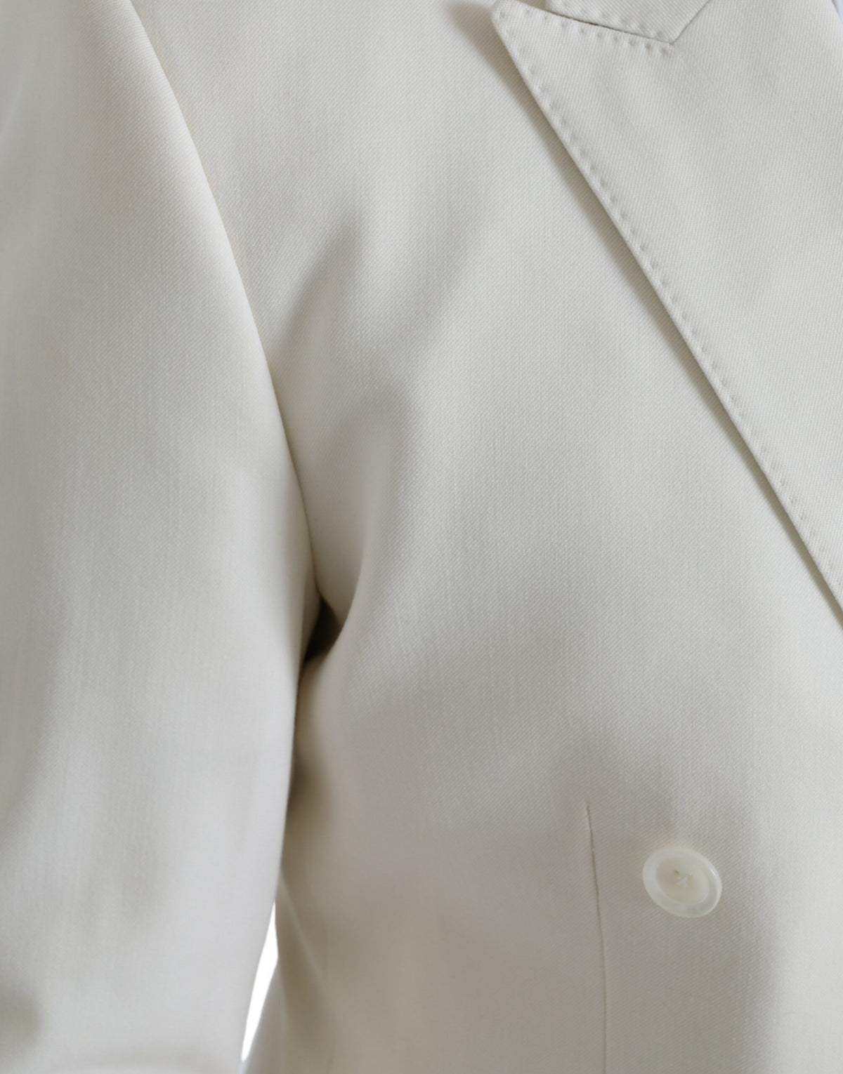 Blazer MARTINI à double boutonnage en laine blanche de Dolce &amp; Gabbana