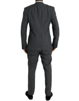 Dolce & Gabbana MARTINI Gray Plaid Wool Formal 2 Piece Suit