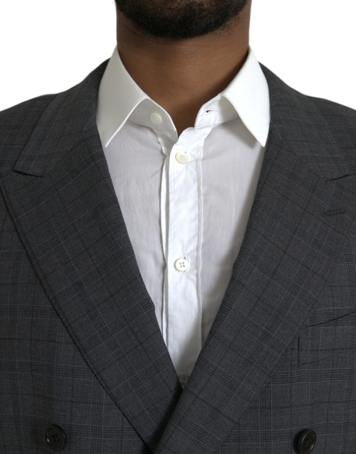 Dolce & Gabbana MARTINI Gray Plaid Wool Formal 2 Piece Suit