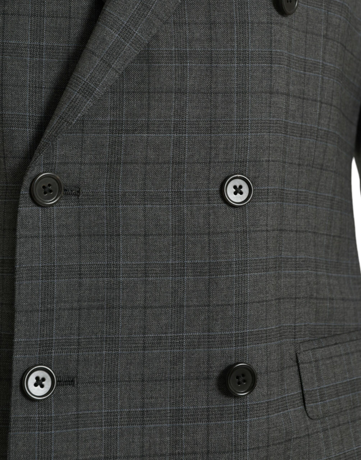 Dolce & Gabbana MARTINI Gray Plaid Wool Formal 2 Piece Suit
