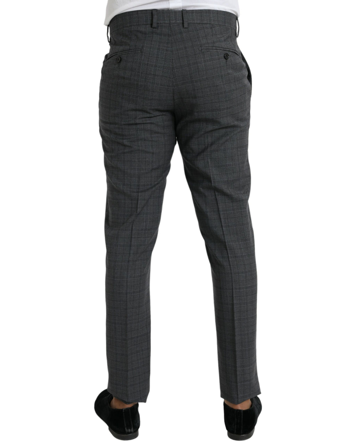 Dolce & Gabbana MARTINI Gray Plaid Wool Formal 2 Piece Suit