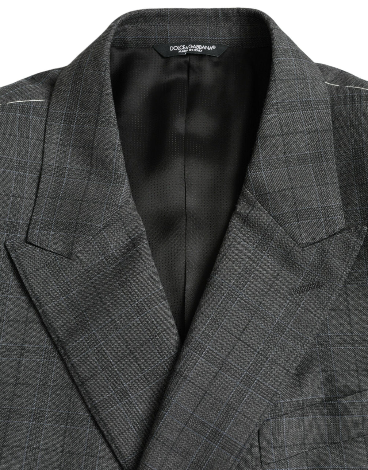 Dolce & Gabbana MARTINI Gray Plaid Wool Formal 2 Piece Suit