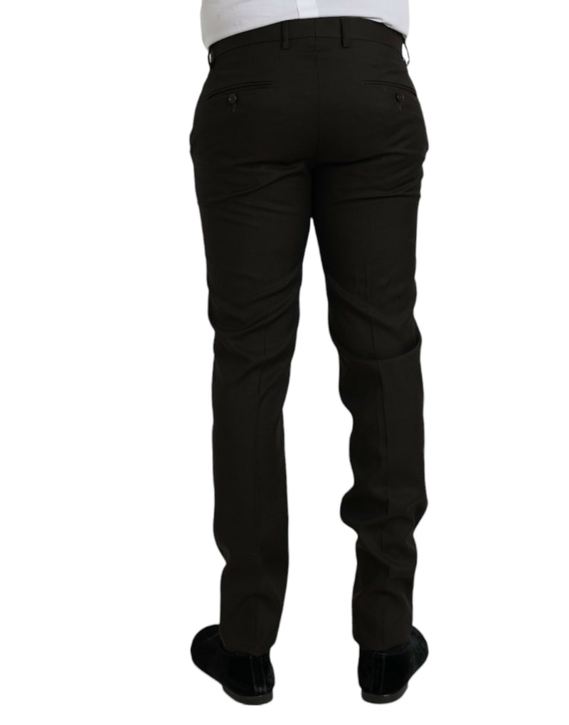 Dolce &amp; Gabbana donkerbruine wollen, smalle, formele broek