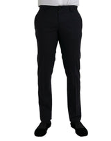 Pantalon habillé slim en laine bleu foncé de Dolce &amp; Gabbana
