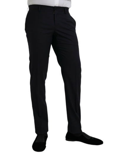 Pantalon habillé slim en laine bleu foncé de Dolce &amp; Gabbana
