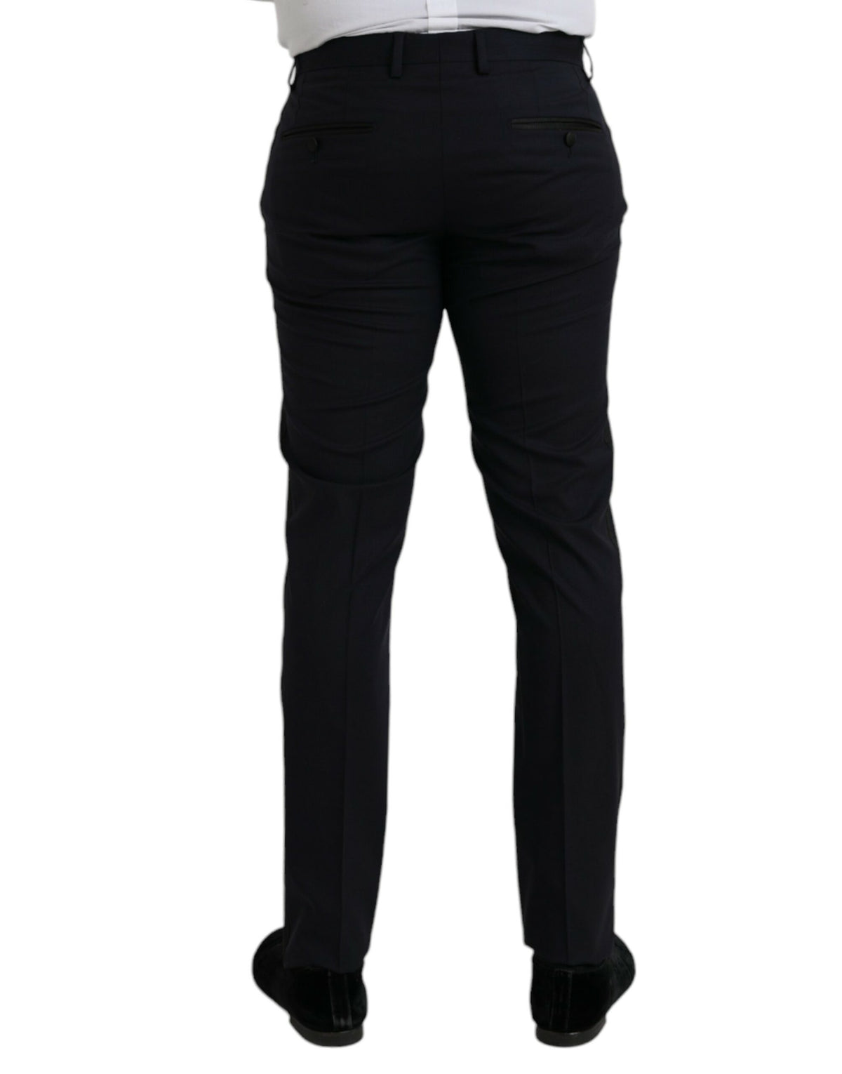 Pantalon habillé slim en laine bleu foncé de Dolce &amp; Gabbana