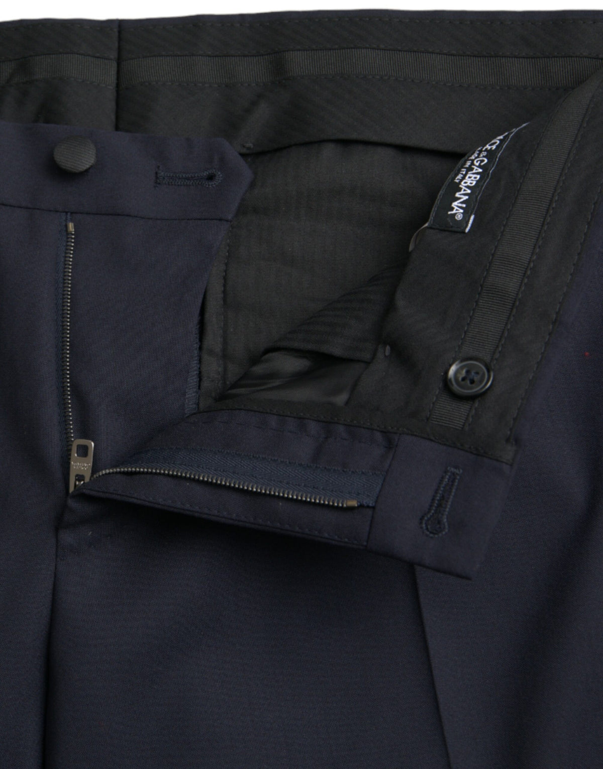 Pantalon habillé slim en laine bleu foncé de Dolce &amp; Gabbana