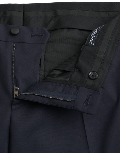 Pantalon habillé slim en laine bleu foncé de Dolce &amp; Gabbana