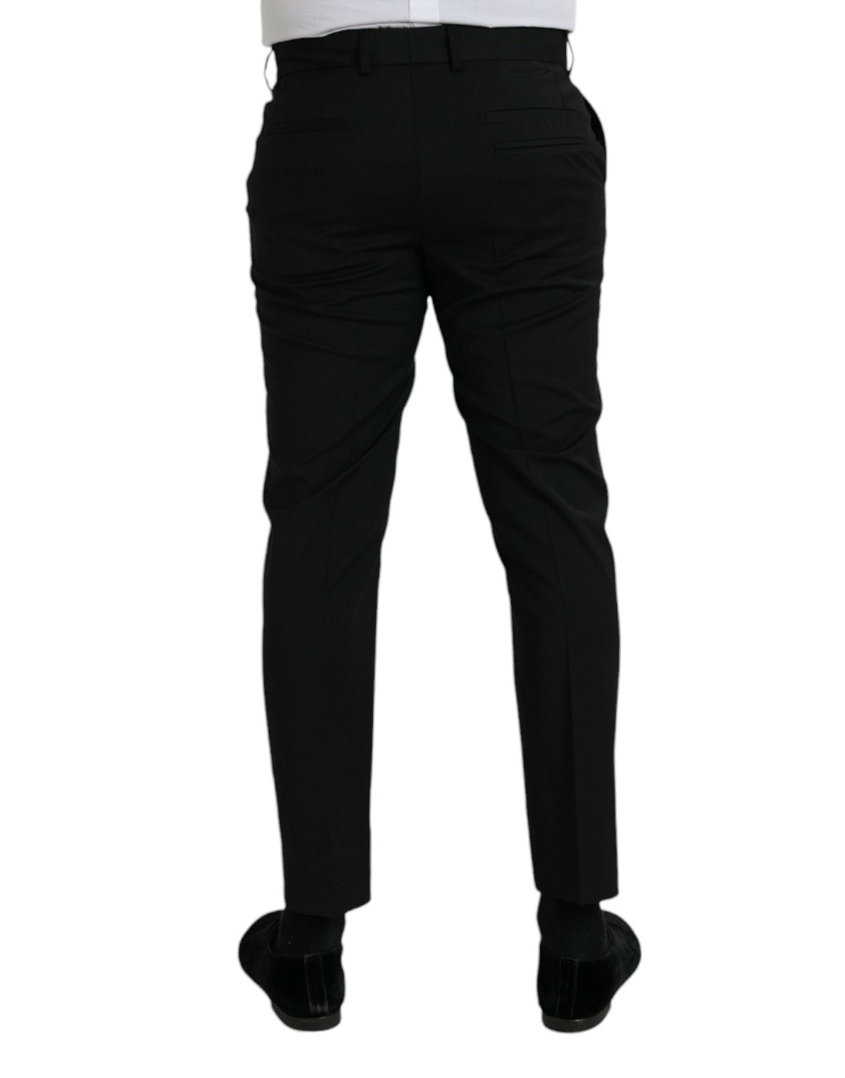 Pantalon habillé noir en laine, coupe slim, Dolce &amp; Gabbana