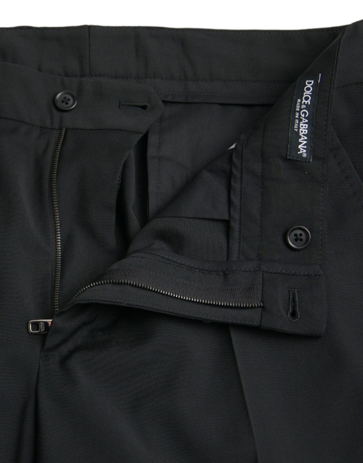 Pantalon habillé noir en laine, coupe slim, Dolce &amp; Gabbana