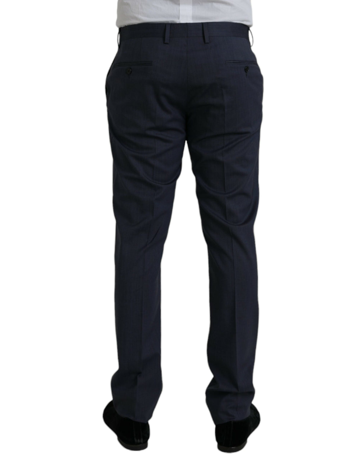 Pantalon habillé slim en laine bleue Dolce &amp; Gabbana