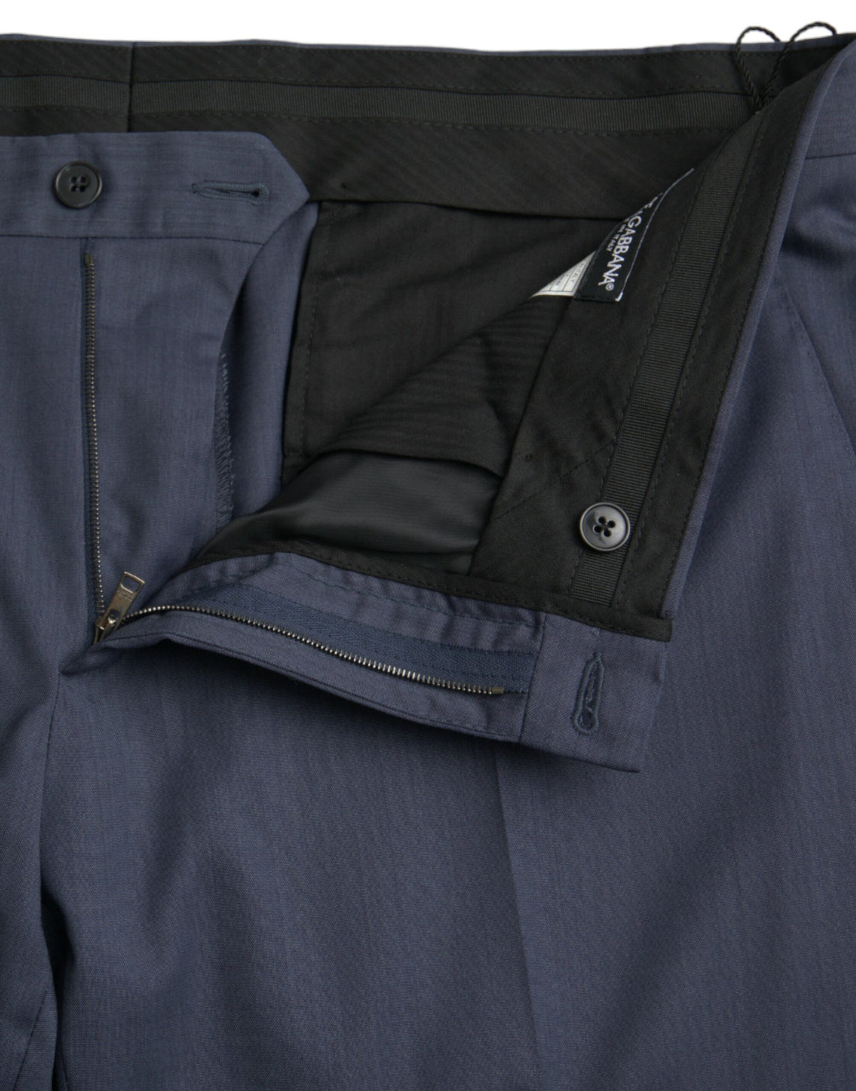 Pantalon habillé slim en laine bleue Dolce &amp; Gabbana