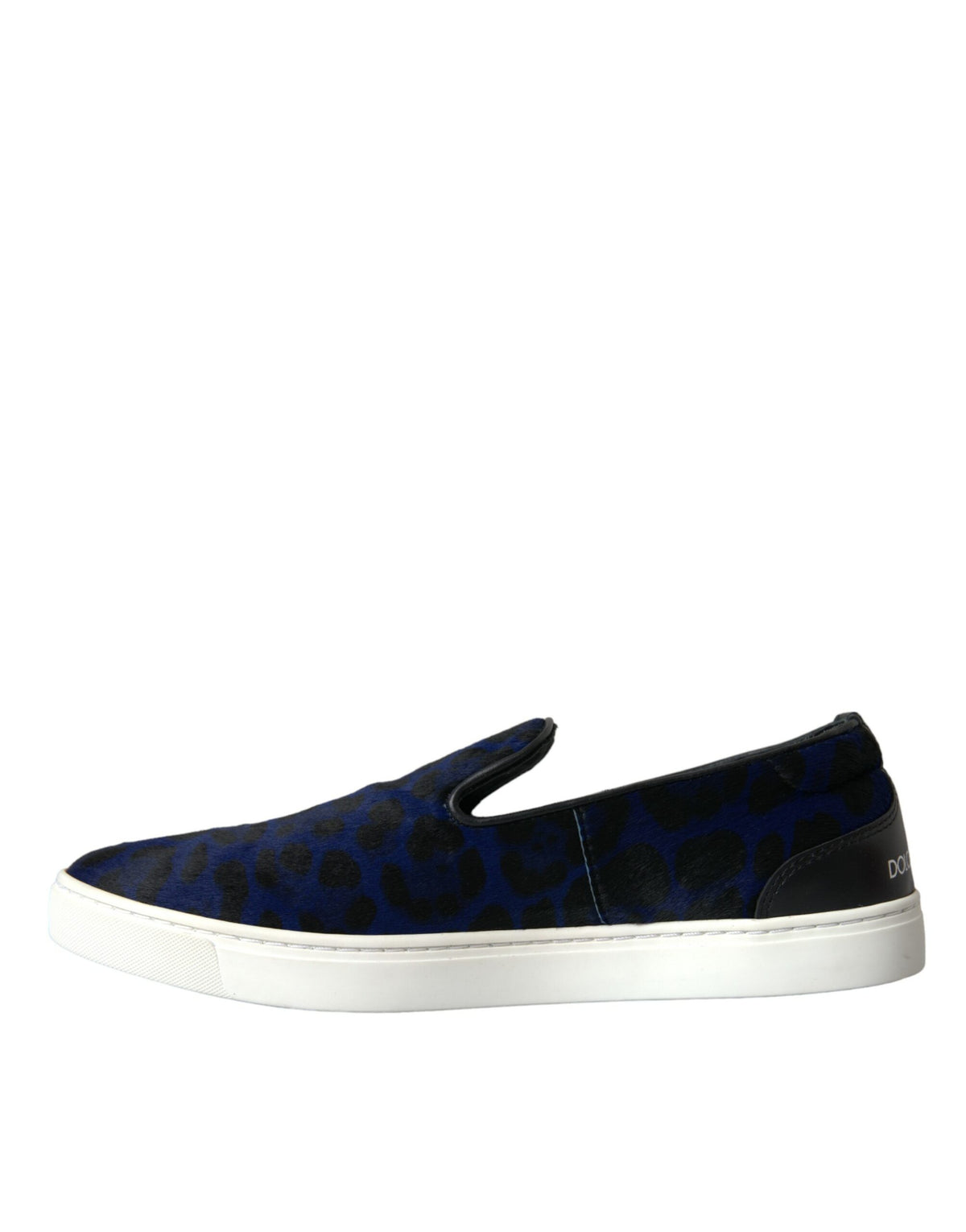 Dolce & Gabbana Sneakers en Cuir de Veau Bleu Léopard