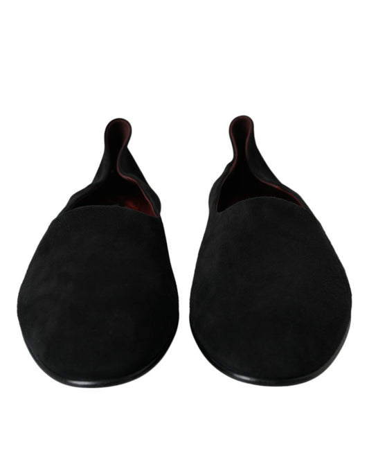 Dolce & Gabbana Black Suede Loafers - Élégants Chaussures Slip-On