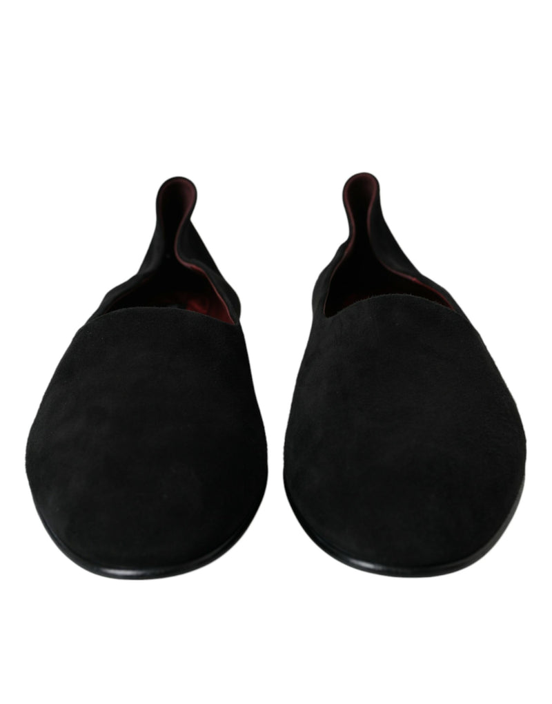 Dolce & Gabbana Black Suede Loafers - Élégants Chaussures Slip-On