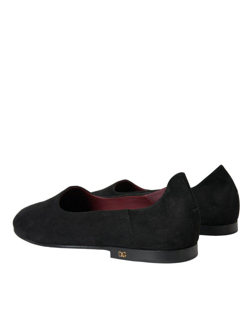 Dolce & Gabbana Black Suede Loafers - Élégants Chaussures Slip-On