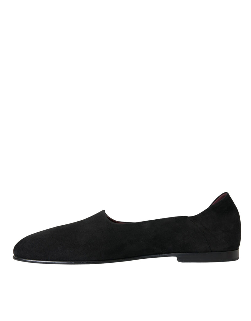 Dolce & Gabbana Black Suede Loafers - Élégants Chaussures Slip-On