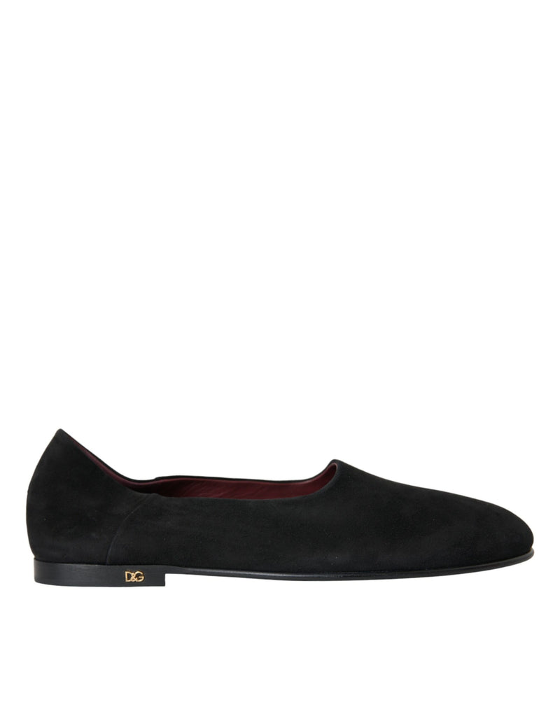 Dolce & Gabbana Black Suede Loafers - Élégants Chaussures Slip-On