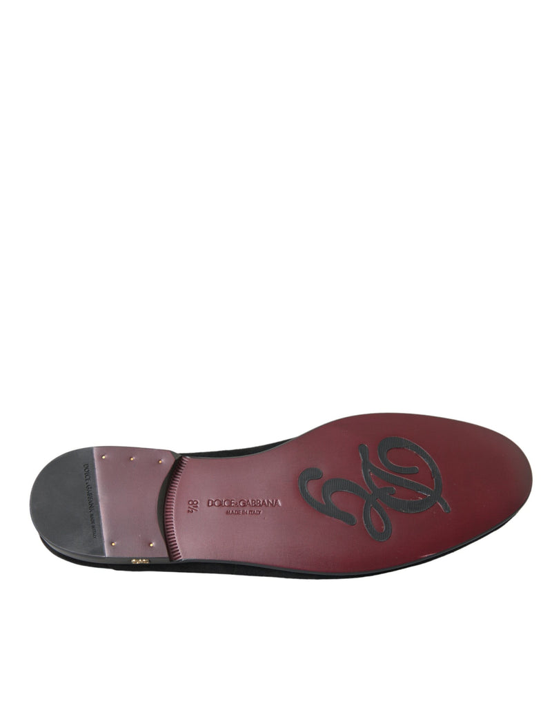 Dolce & Gabbana Black Suede Loafers - Élégants Chaussures Slip-On