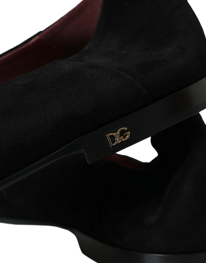 Dolce & Gabbana Black Suede Loafers - Élégants Chaussures Slip-On