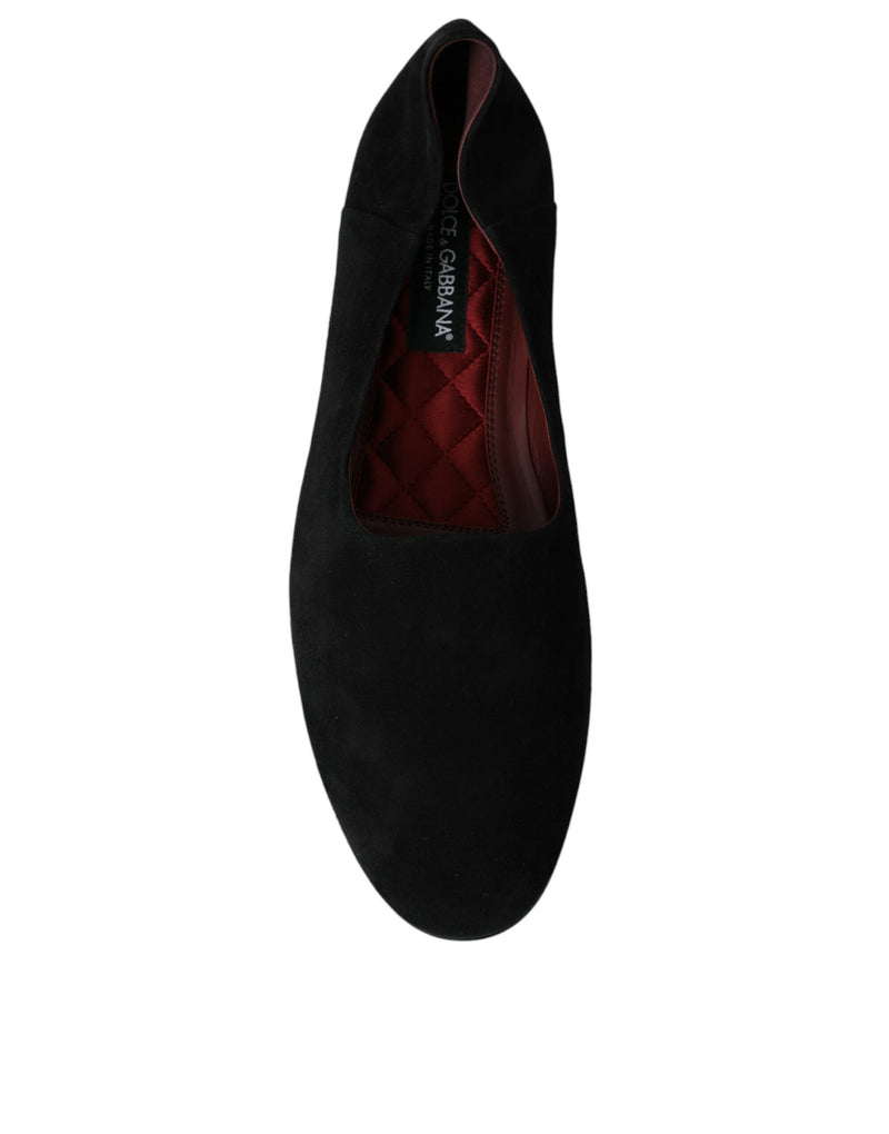 Dolce & Gabbana Black Suede Loafers - Élégants Chaussures Slip-On