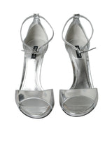 Dolce & Gabbana KEIRA Silver Leather Heels Sandals