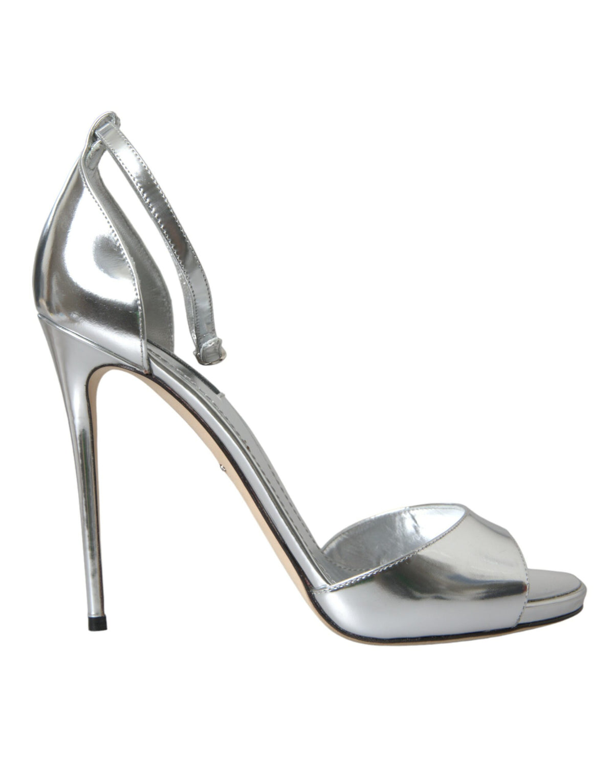 Dolce & Gabbana KEIRA Silver Leather Heels Sandals