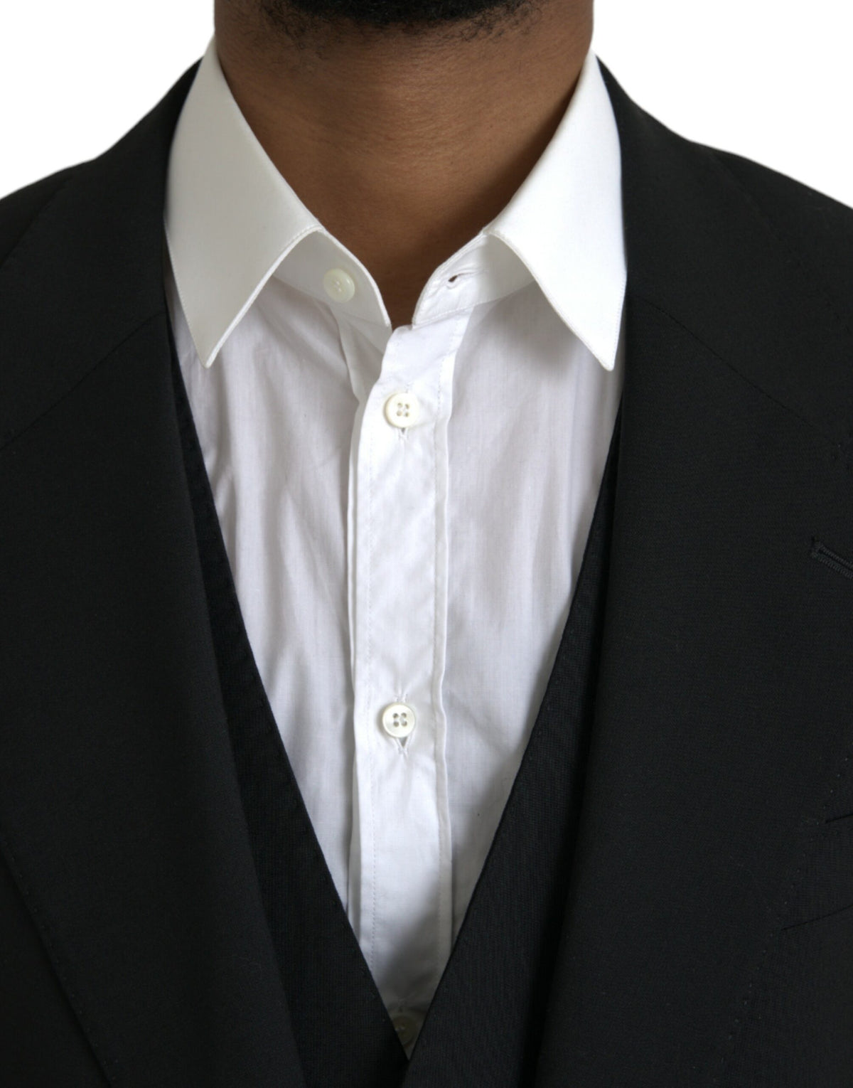 Dolce & Gabbana STAFF Black Polyester Formal 3 Piece Suit