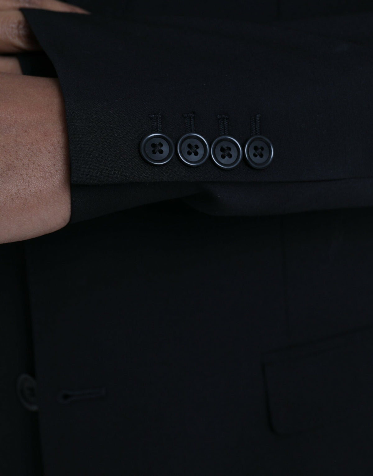 Dolce & Gabbana STAFF Black Polyester Formal 3 Piece Suit