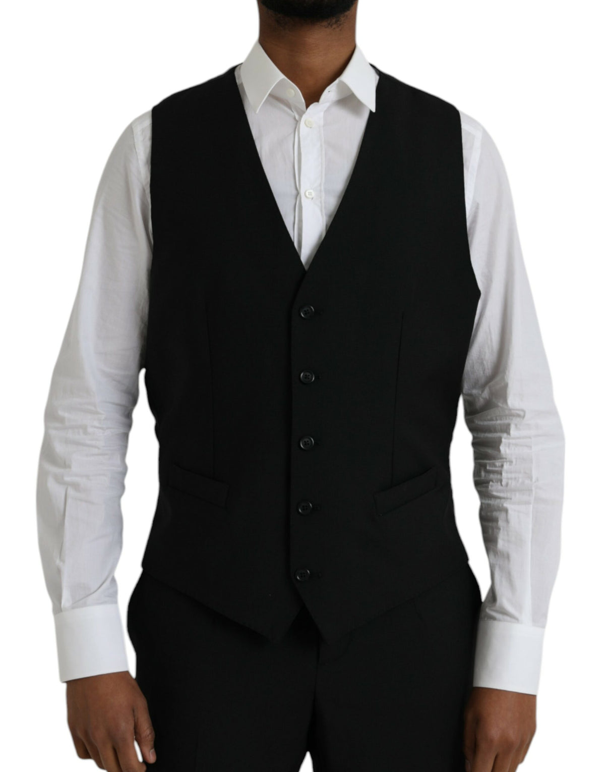 Dolce & Gabbana STAFF Black Polyester Formal 3 Piece Suit