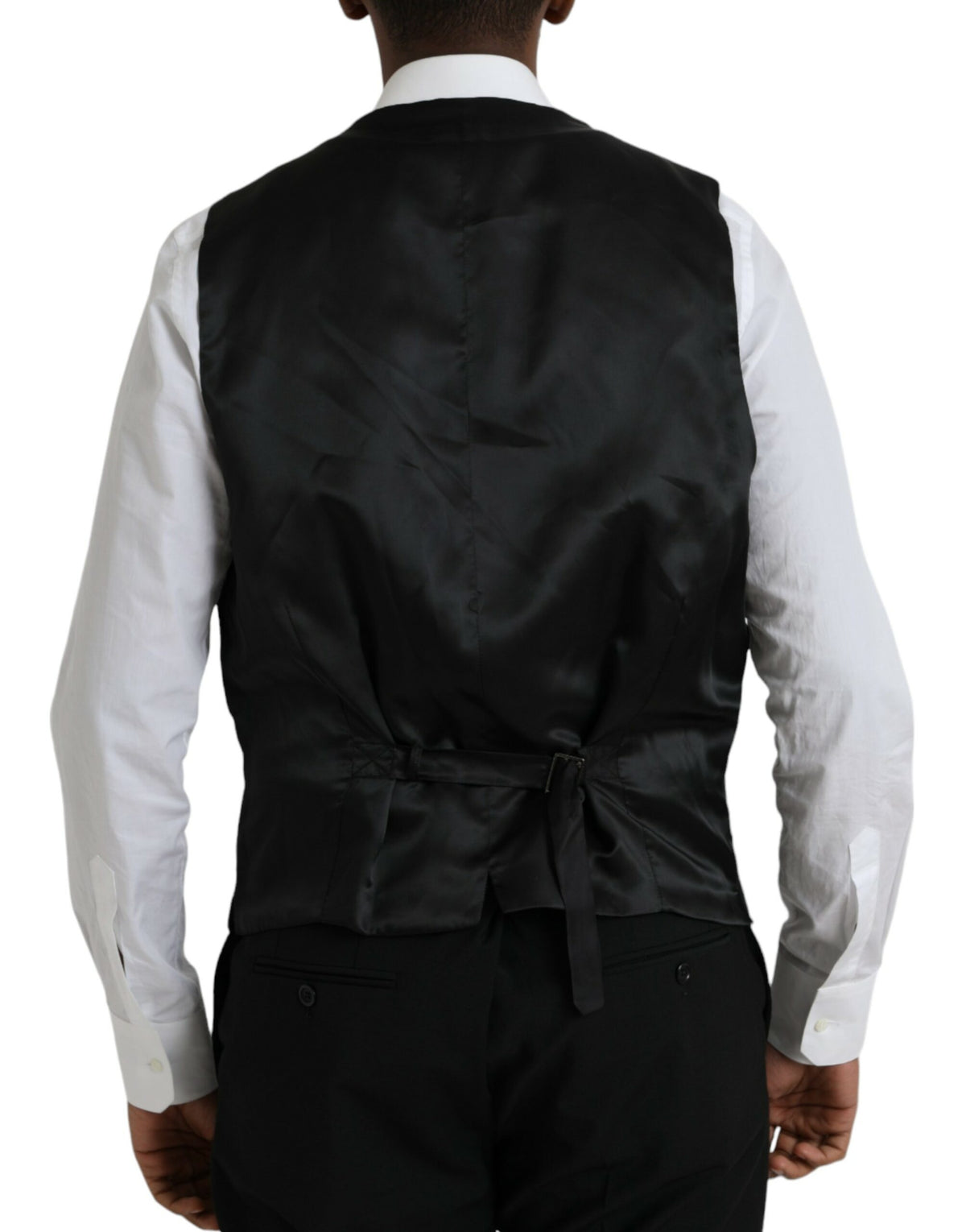 Dolce & Gabbana STAFF Black Polyester Formal 3 Piece Suit