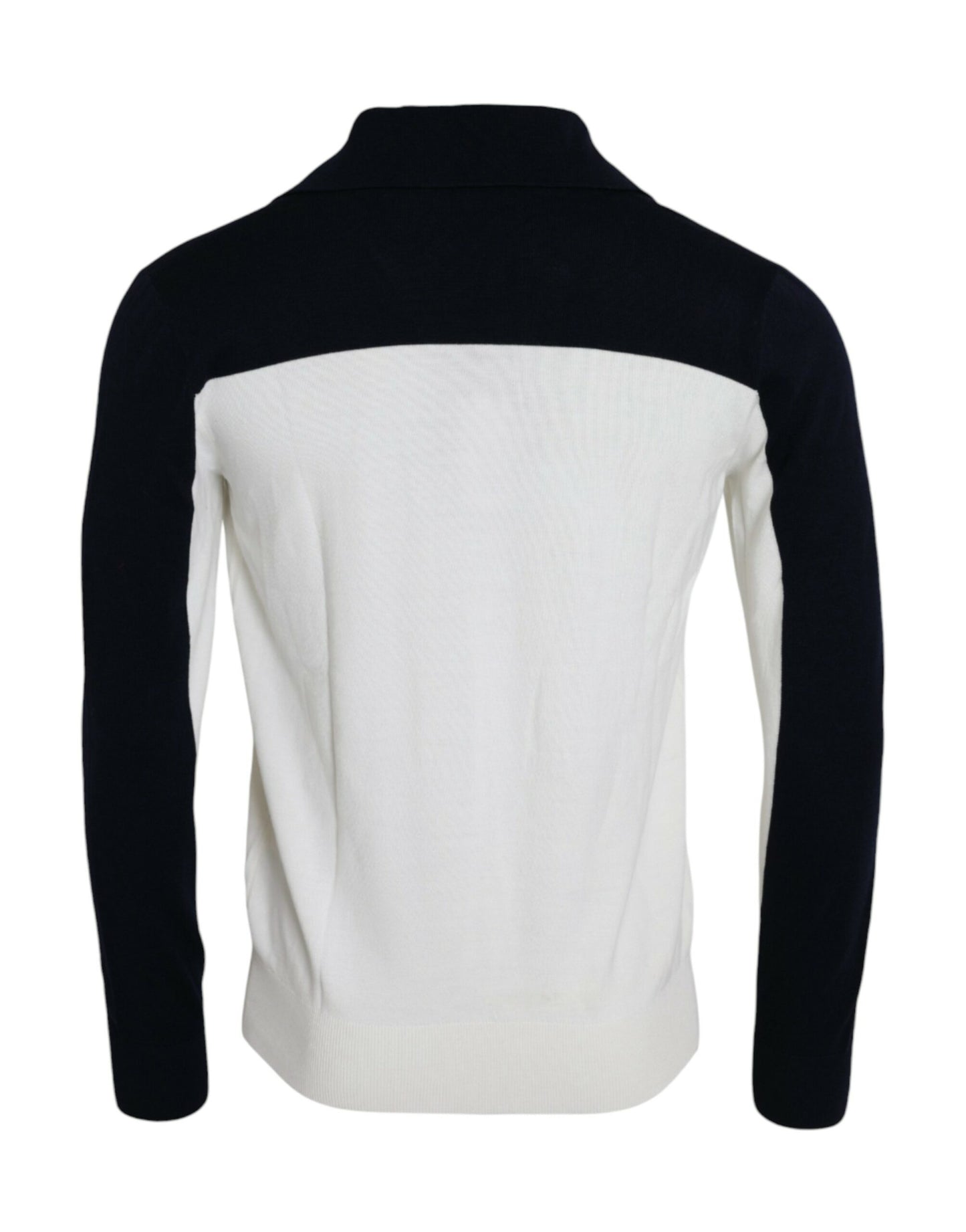 Dolce &amp; Gabbana wit-zwart SICILIA Henley shirt, trui, pullover