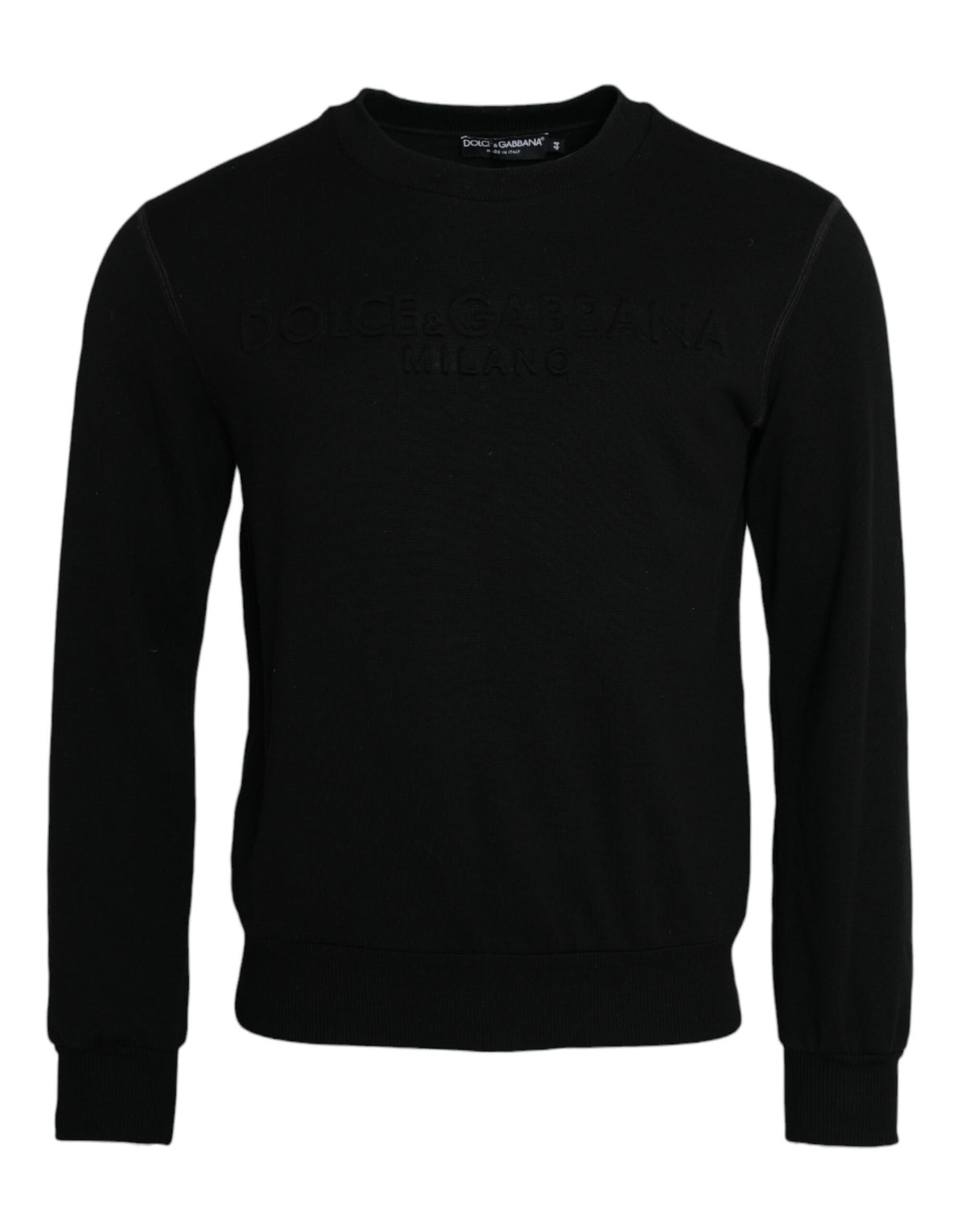 Pull en coton noir à manches longues Dolce &amp; Gabbana