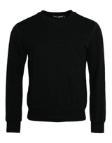 Pull en coton noir à manches longues Dolce &amp; Gabbana