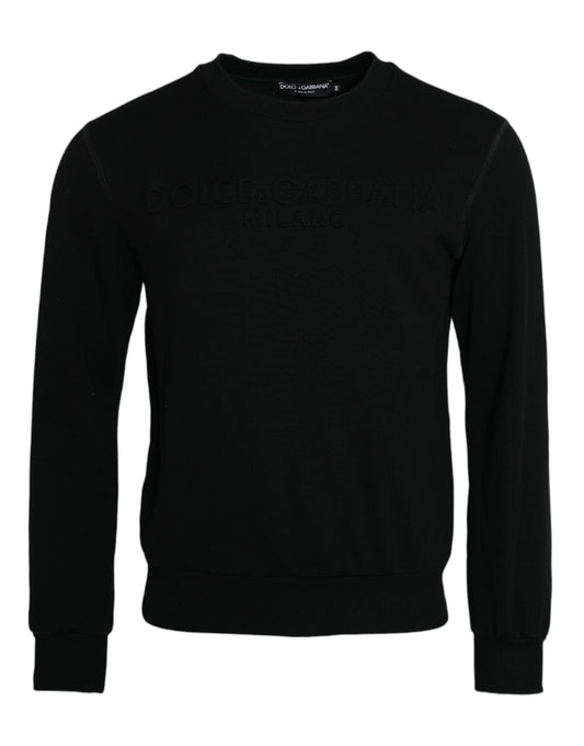 Pull en coton noir à manches longues Dolce &amp; Gabbana