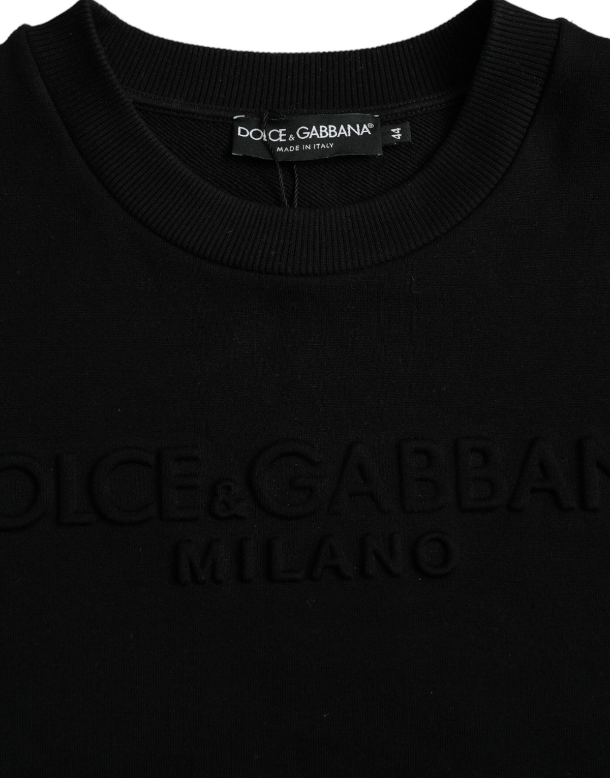Pull en coton noir à manches longues Dolce &amp; Gabbana