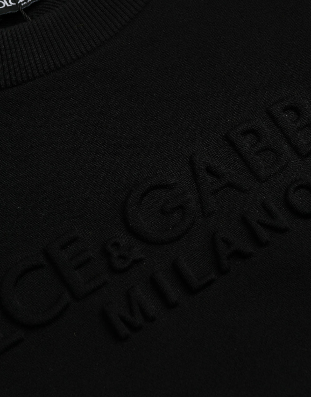 Pull en coton noir à manches longues Dolce &amp; Gabbana
