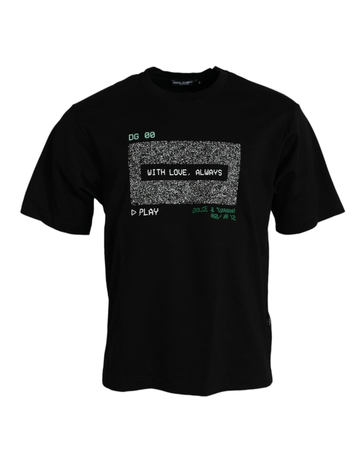 T-shirt à col rond noir "With Love Always" de Dolce &amp; Gabbana