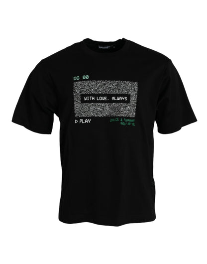T-shirt à col rond noir "With Love Always" de Dolce &amp; Gabbana