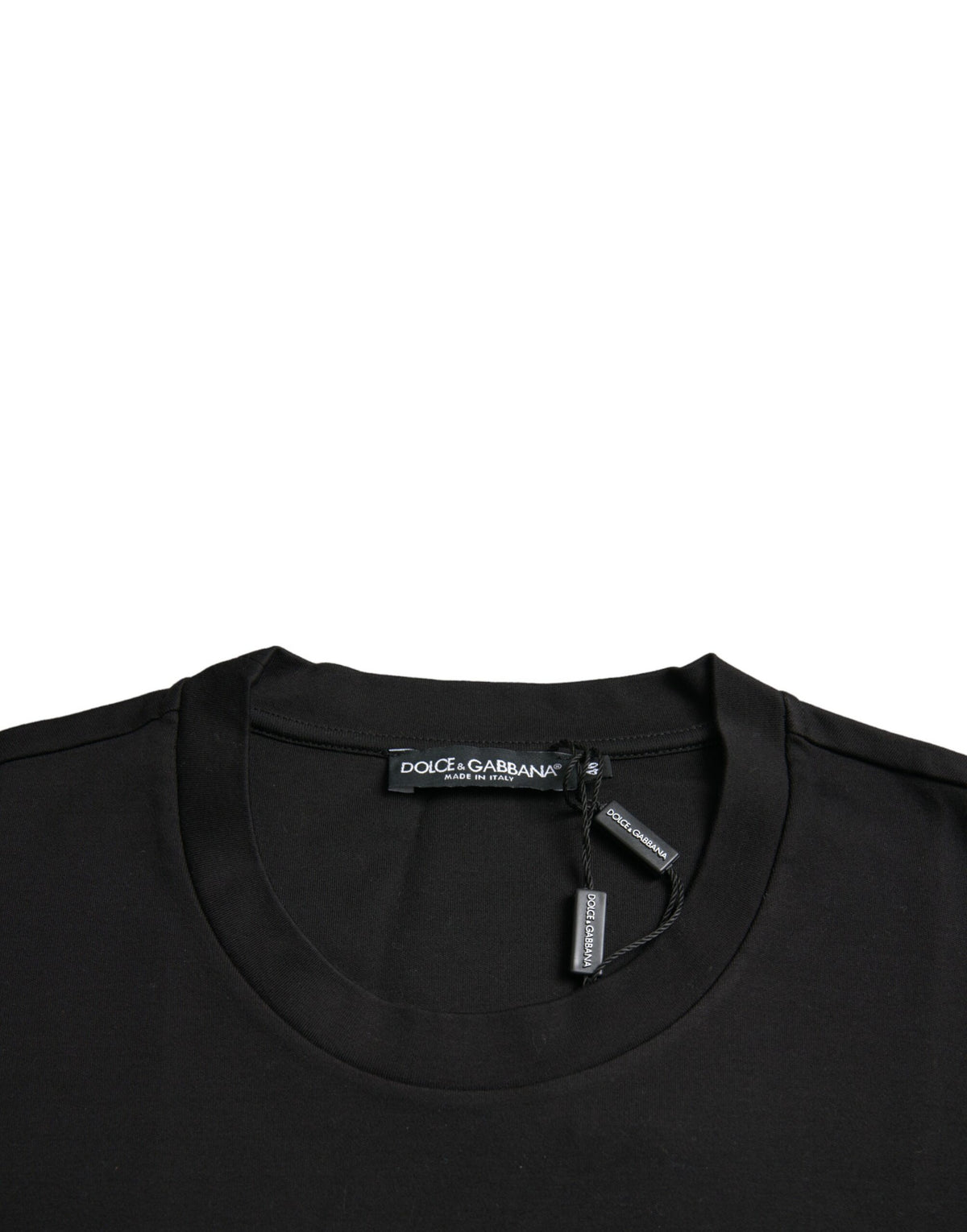 T-shirt à col rond noir "With Love Always" de Dolce &amp; Gabbana