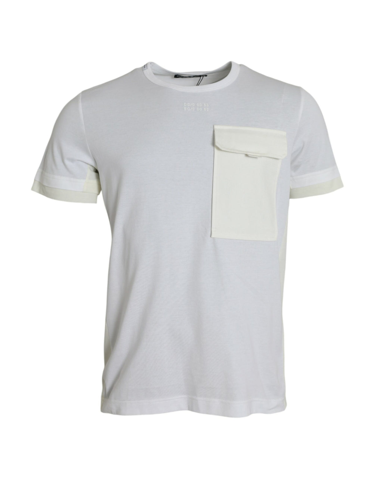 T-shirt blanc en coton à manches courtes avec poches de Dolce &amp; Gabbana