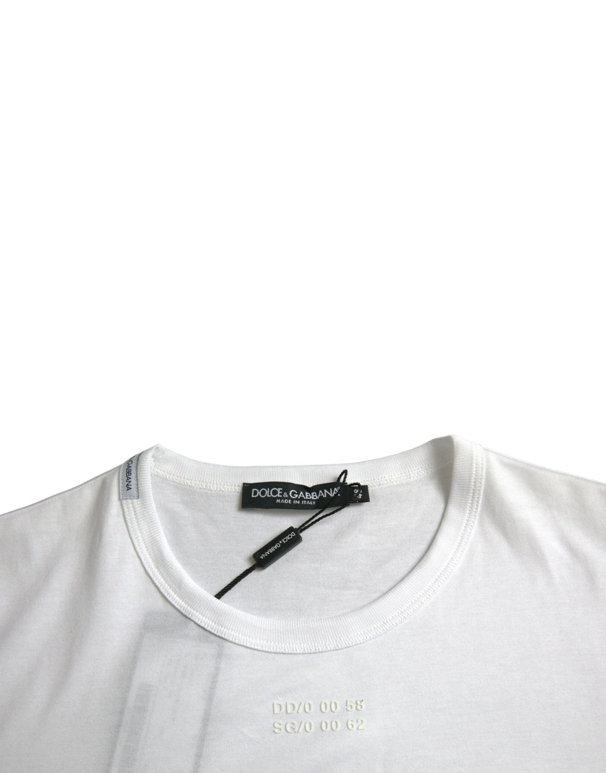 T-shirt blanc en coton à manches courtes avec poches de Dolce &amp; Gabbana