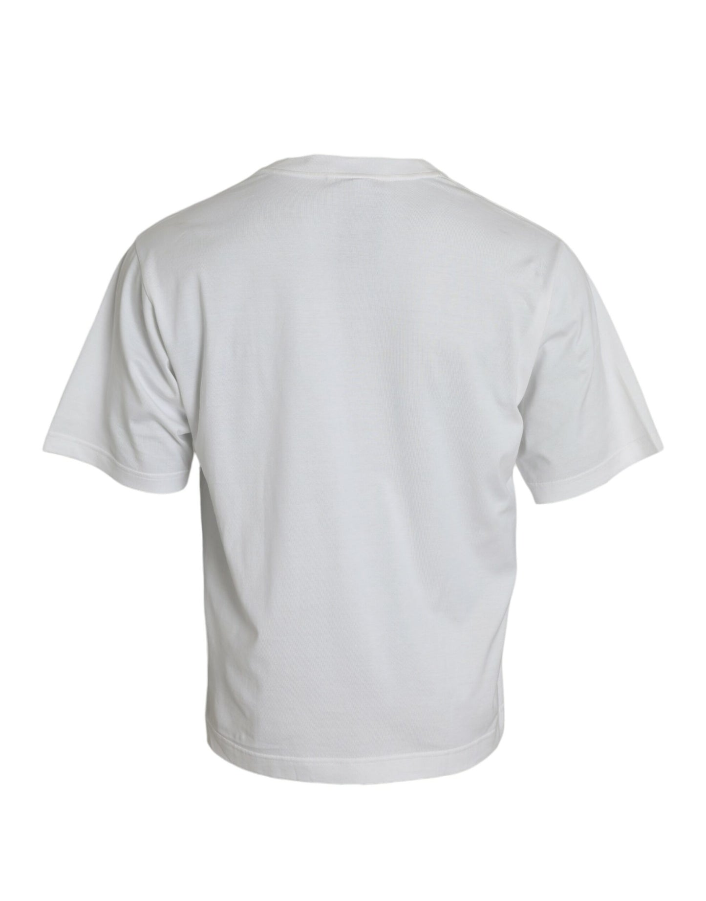 Dolce &amp; Gabbana wit, versierd katoenen T-shirt met ronde hals.