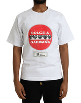 T-shirt à manches courtes en coton blanc avec col rond et motif cœur Amor de Dolce &amp; Gabbana
