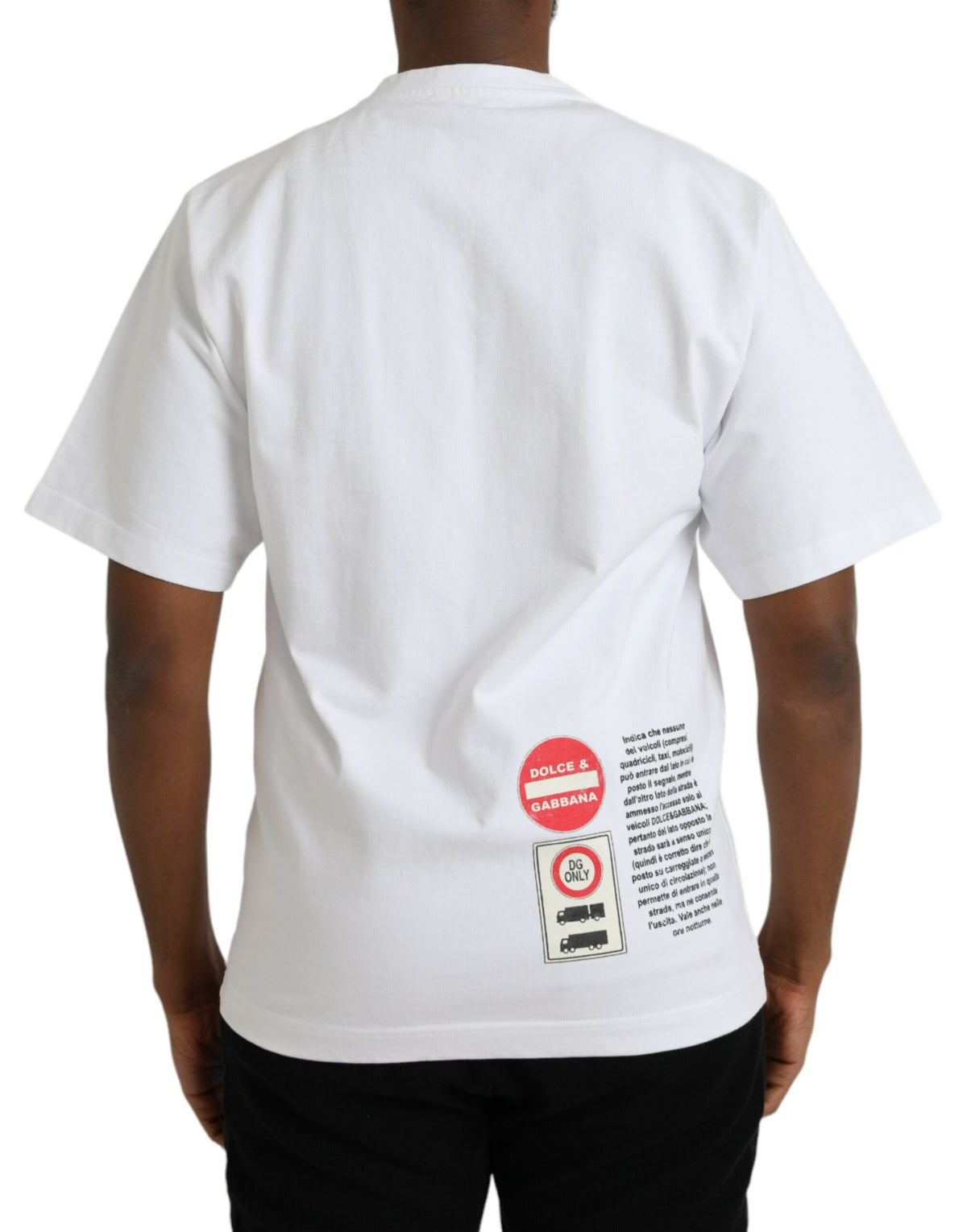 T-shirt à manches courtes en coton blanc avec col rond et motif cœur Amor de Dolce &amp; Gabbana