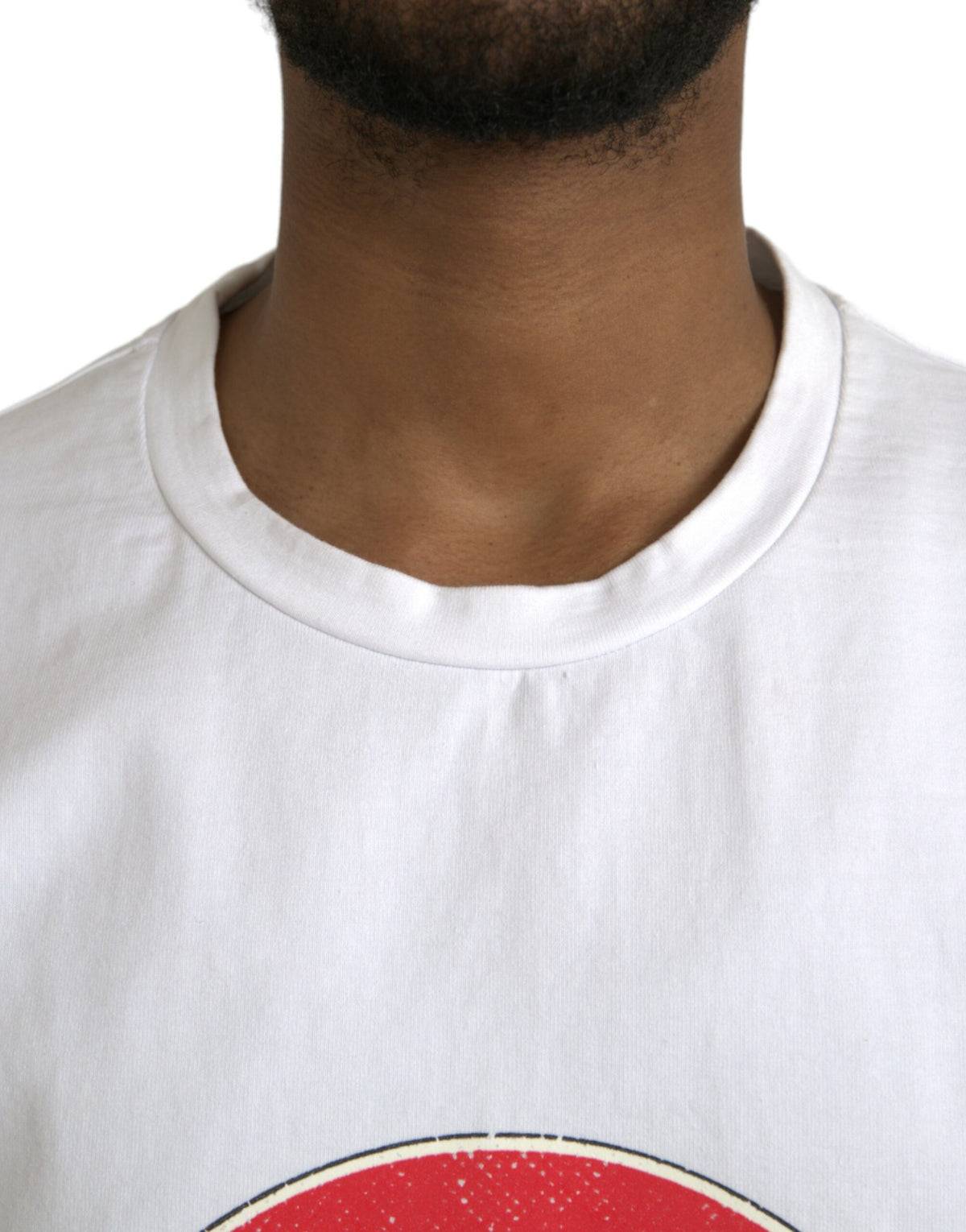 T-shirt à manches courtes en coton blanc avec col rond et motif cœur Amor de Dolce &amp; Gabbana