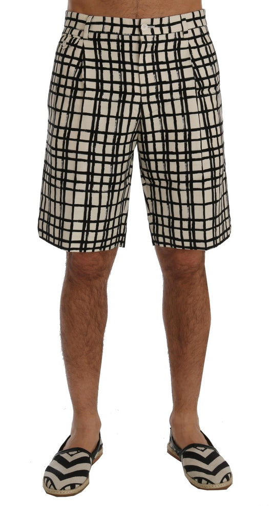 Shorts décontractés rayés blanc et noir Dolce & Gabbana