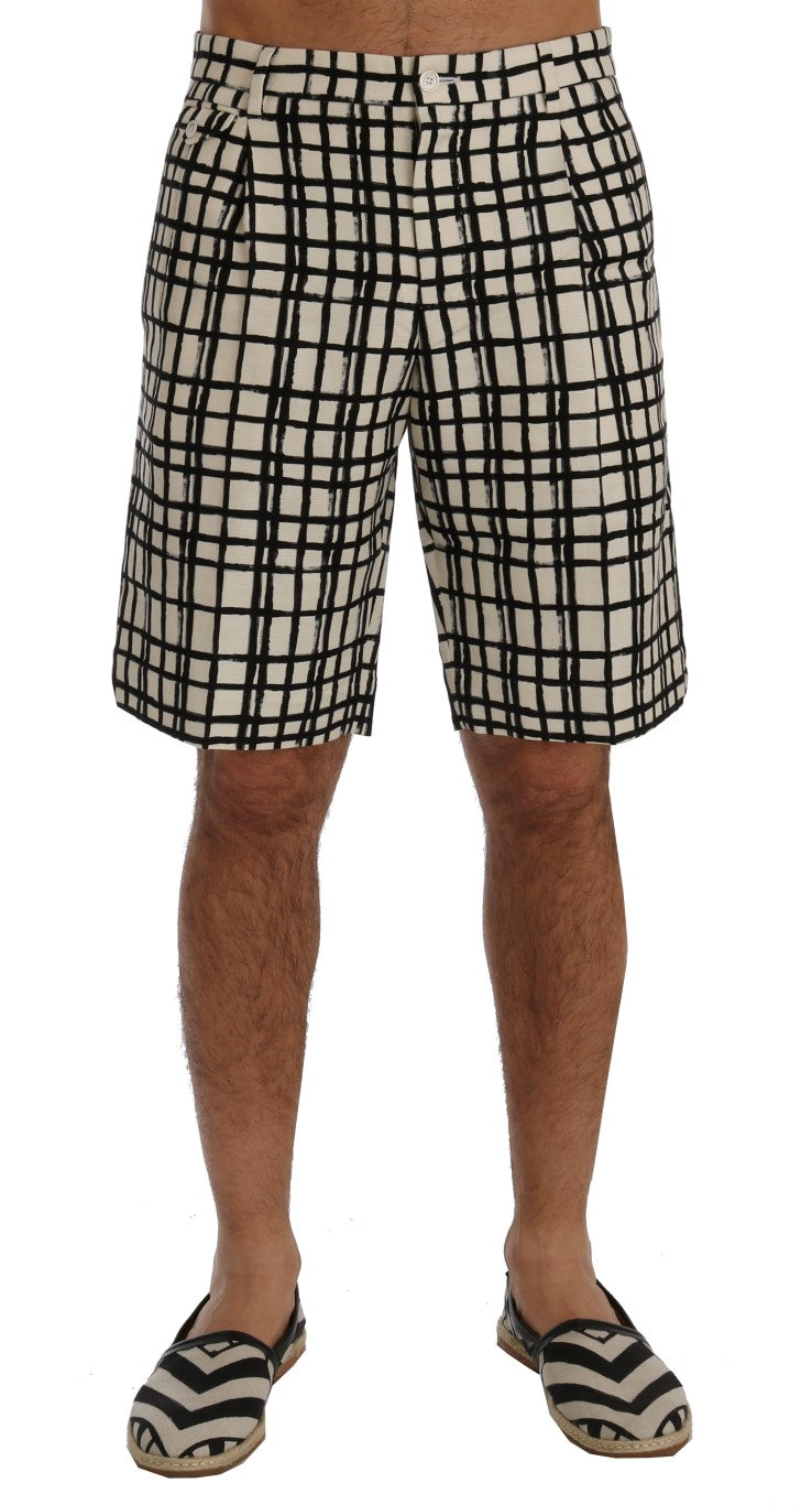 Shorts décontractés rayés blanc et noir Dolce &amp; Gabbana