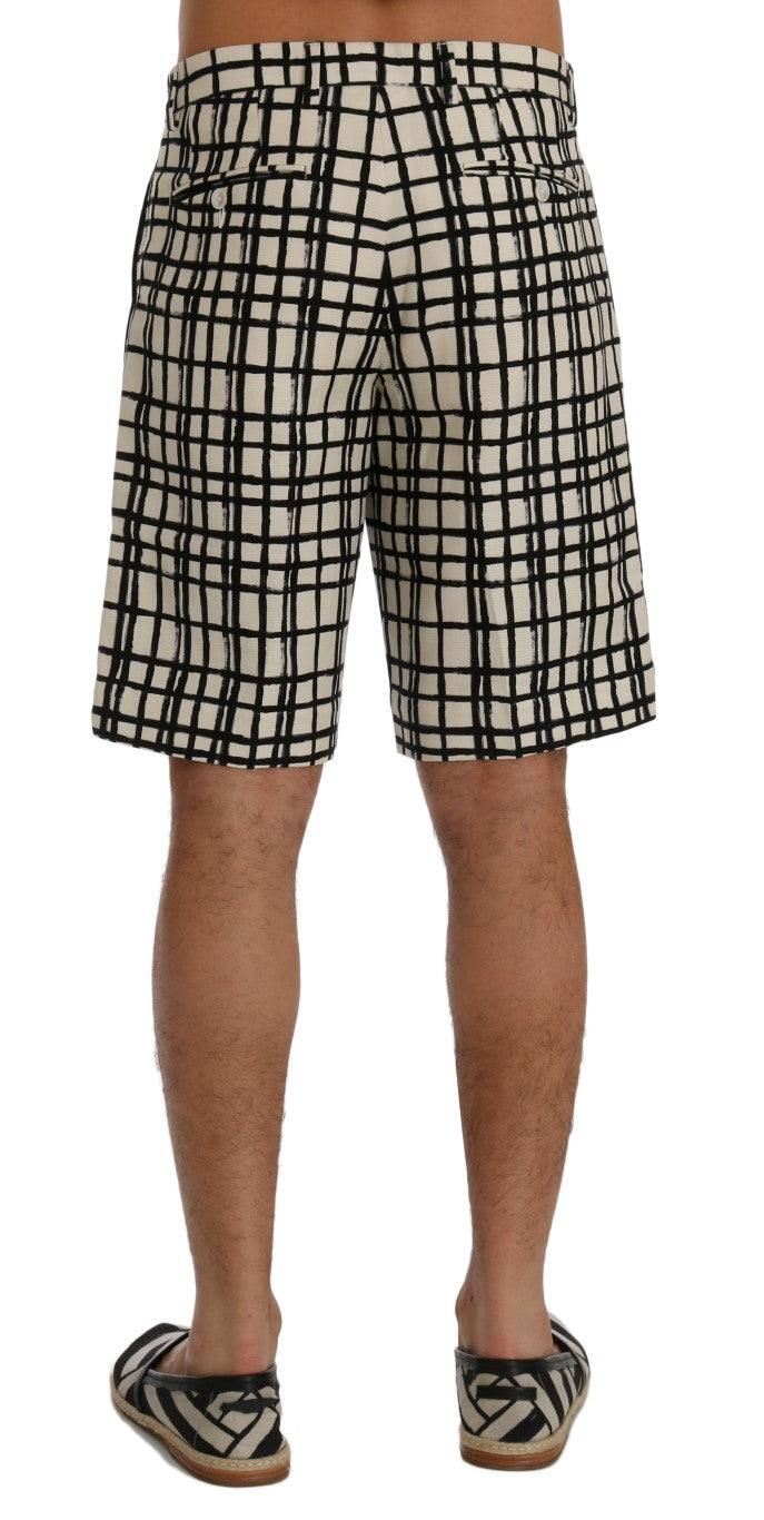 Shorts décontractés rayés blanc et noir Dolce &amp; Gabbana